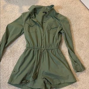 Olive long sleeve romper